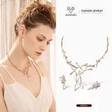 Viennois collier boucles d'oreilles Dubai ensembles de bijoux pour robe de mariée, demoiselles d'honneur, mariées, fête ou bal or Rose et pistolet couleur 2019(China)