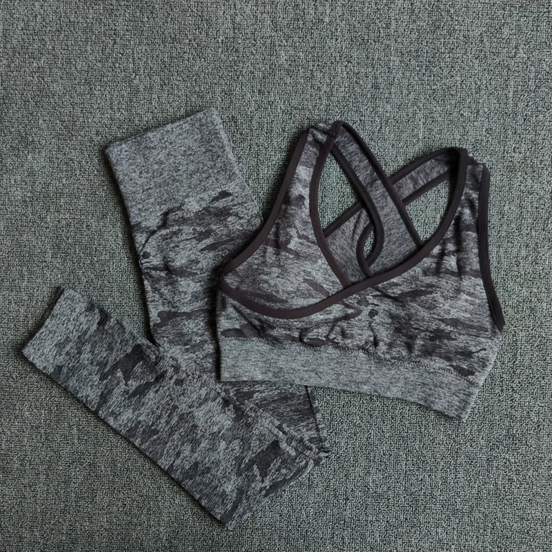 2Pcs Yoga Set Seamless Camouflage Women Fitness Clothing Sports Wear Gym Leggings Padded Push Up Strappy Sports Bra Sports Suits
2Pcs Yoga Set Seamless Camouflage Women Fitness Clothing Sports Wear Gym Leggings Padded Push Up Strappy Sports Bra Sports Suits