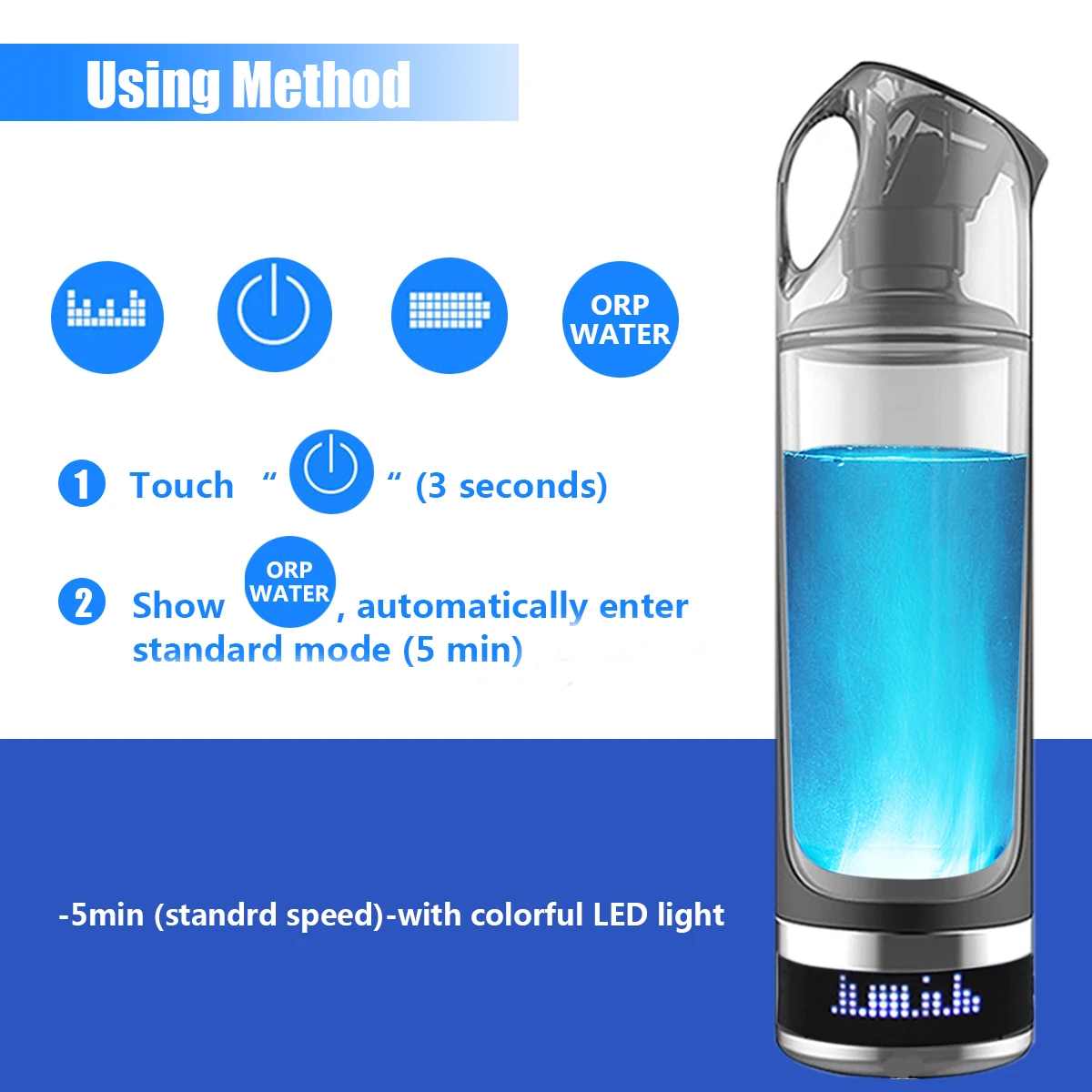 500ml Hydrogen Rich Alkaline Water Bottle lonizer Generator LED RGB Portable Cup USB Rechargeable Anti-Aging Gift
500ml Hydrogen Rich Alkaline Water Bottle lonizer Generator LED RGB Portable Cup USB Rechargeable Anti-Aging Gift