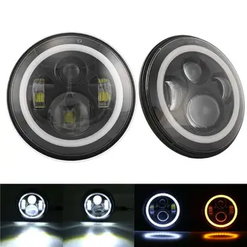 

7" Round LED Headlights for Miata MX5 H6024 90-97 for Suzuki Samurai for Jeep Wrangler JK TJ '97-'17 Full Halo Angel Eyes Lights