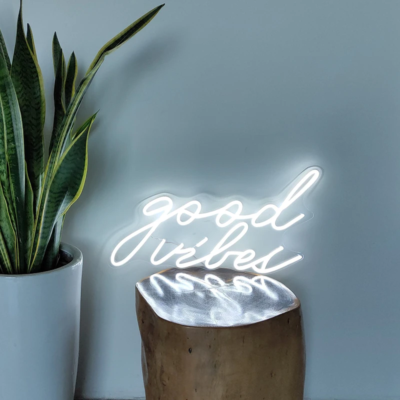 HDJSign led neon sign good vibes for room phrase Transparen acrylic flex warm light Custom home wall hanging decor
HDJSign led neon sign good vibes for room phrase Transparen acrylic flex warm light Custom home wall hanging decor