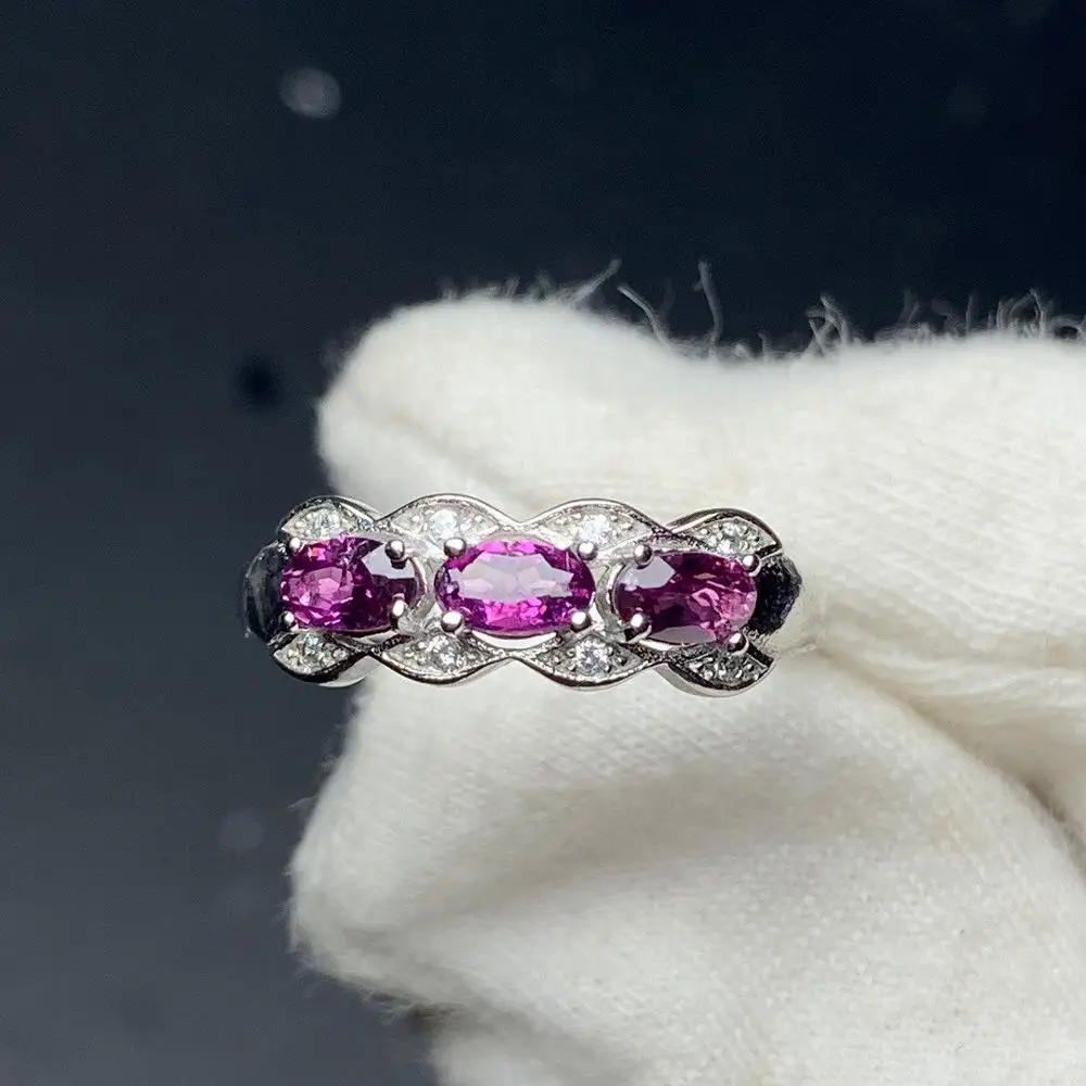 

Purple tooth black garnet ring bijoux femme fashion jewelry moda feminina jewelry charms sieraden joyas de plata