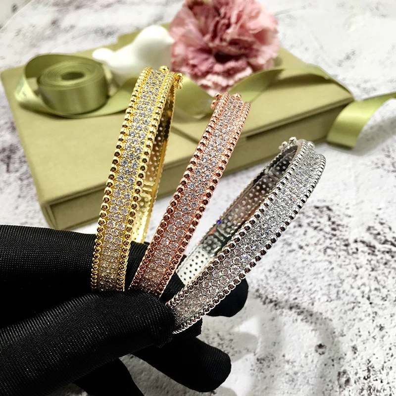 Luxury Full Diamond Bead Bangle for Women 18k Yellow/Rose/White Gold/Platinum Plated Micro pave Cubic Zircon CZ Crystal Bracelet
Luxury Full Diamond Bead Bangle for Women 18k Yellow/Rose/White Gold/Platinum Plated Micro pave Cubic Zircon CZ Crystal Bracelet