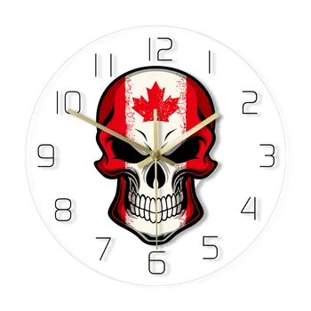 Skull in Canada Flag Wall Art Colorful Printed Wall Clock Canadian Patriotic Skull Home Decor Non Ticking Acrylic Wall Clock
Skull in Canada Flag Wall Art Colorful Printed Wall Clock Canadian Patriotic Skull Home Decor Non Ticking Acrylic Wall Clock
