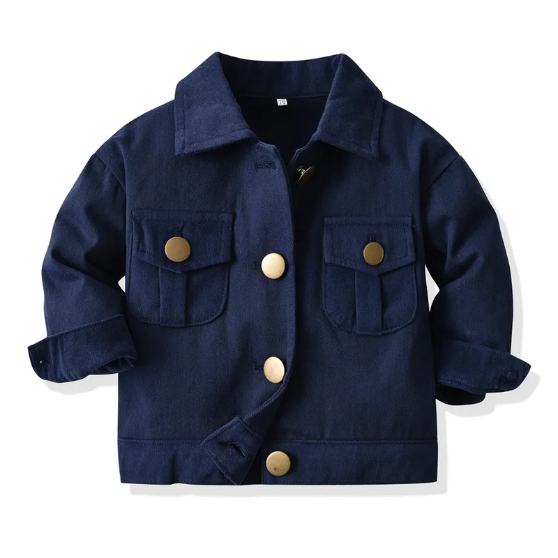 Осенняя джинсовая куртка для девочек принт "горошек" ковбойские пальто