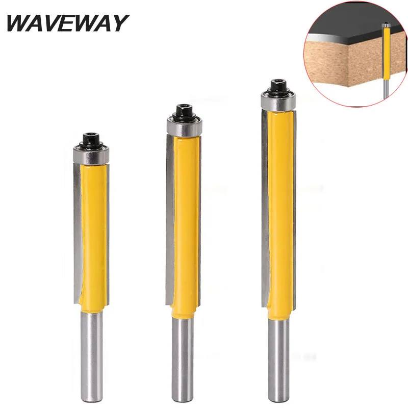 WAVEWAY 8mm Shank 2" Flush Trim Router Bit with Bearing for Wood Template Pattern Bit Tungsten Carbide Milling Cutter for Wood
WAVEWAY 8mm Shank 2" Flush Trim Router Bit with Bearing for Wood Template Pattern Bit Tungsten Carbide Milling Cutter for Wood