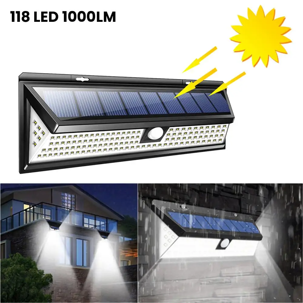 118LED Sunlight PIR Motion Sensor Led Solar Panel Outdoor Yard Lamp IP65 Waterproof Solar Garden Lights Emergency Security Light
118LED Sunlight PIR Motion Sensor Led Solar Panel Outdoor Yard Lamp IP65 Waterproof Solar Garden Lights Emergency Security Light