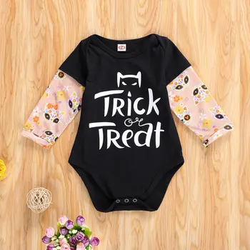 Baby Halloween Romper Long-Sleeved Jumpsuit Fall Round Collar Crotch Buttons Smile Words Printed Clothes Comfortable Suit
Baby Halloween Romper Long-Sleeved Jumpsuit Fall Round Collar Crotch Buttons Smile Words Printed Clothes Comfortable Suit
