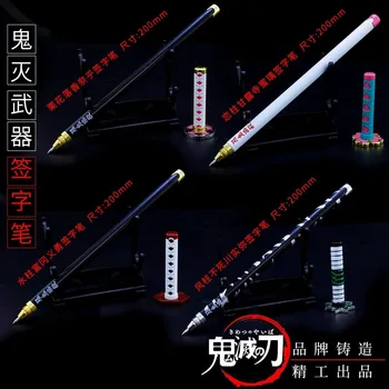 1pcs 애니메이션 악마 슬레이어 Kimetsu No Yaiba 젤 펜 Kamado Tanjirou Nezuko 볼펜 0.5 Black Refill Pens Weapon sword sword