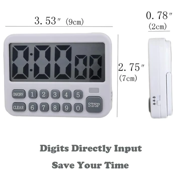 Digital Kitchen Timer Magnetic Countdown Up Cooking Timer Clock with Magnet Back, Loud Alarm, Large Display Hours Minutes and Se
Digital Kitchen Timer Magnetic Countdown Up Cooking Timer Clock with Magnet Back, Loud Alarm, Large Display Hours Minutes and Se