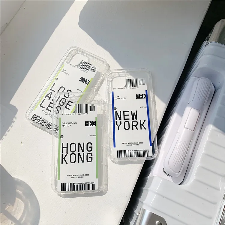 Чехол для iPhone XR креативный воздушный билет новый стиль прозрачная мода 11Pro Max SE2