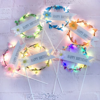 1PC LED Glowing Artificial Garland Cake Topper For Happy Birthday Party Cake Gift Decoration Daisy Flower Cake Toppers New Year
1PC LED Glowing Artificial Garland Cake Topper For Happy Birthday Party Cake Gift Decoration Daisy Flower Cake Toppers New Year