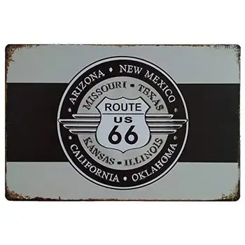 MARQUISE & De LOREAN | Route 66 decor wall | Decorative plate Vintage Route | Poster White Black 
MARQUISE & De LOREAN | Route 66 decor wall | Decorative plate Vintage Route | Poster White Black