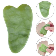 

Natural Green Jade Stone Gua sha Massage Tool for face SPA Therapy GuaSha Massager gouache Stone Antistress Body Scraping Board