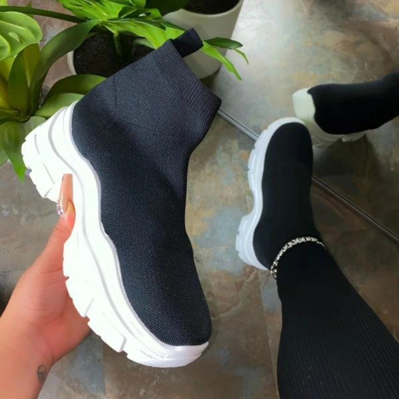 Trend Designer Fashion Boots for Women Platform Wedge Heel Breathable Stretch Fabric Mix Color Round Toe Sock Shoes Ladies Girl
Trend Designer Fashion Boots for Women Platform Wedge Heel Breathable Stretch Fabric Mix Color Round Toe Sock Shoes Ladies Girl