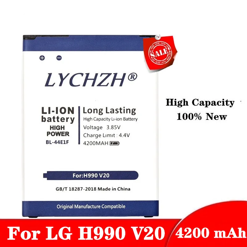 4200mAh High Capacity BL-44E1F Battery For LG V20 Battery H990 F800 VS995 US996 LS997 H990DS H910 H918 Stylus3 M400DY
4200mAh High Capacity BL-44E1F Battery For LG V20 Battery H990 F800 VS995 US996 LS997 H990DS H910 H918 Stylus3 M400DY
