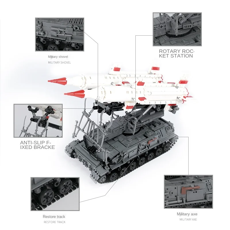 In Stock 06007 1469Pcs Military Series SA-4 Set Building Blocks Bricks Children Educational Toys Model Birthday Gifts octonauts
In Stock 06007 1469Pcs Military Series SA-4 Set Building Blocks Bricks Children Educational Toys Model Birthday Gifts octonauts