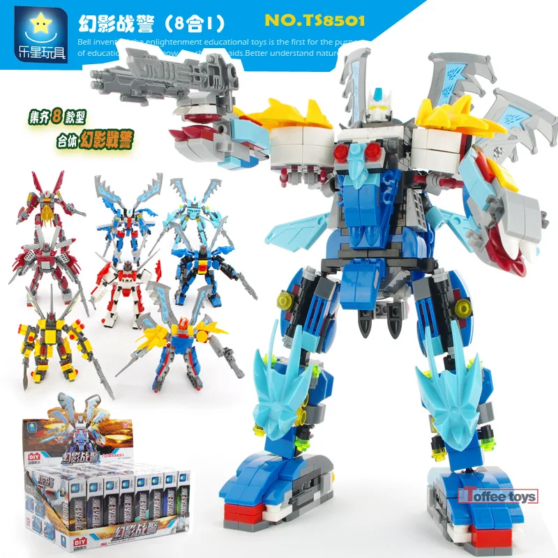 QIAOLETONG Phantom Cops Eight in One Body Cool Robot Assembled Building Blocks Children'S Educational Toy Gift 8501
QIAOLETONG Phantom Cops Eight in One Body Cool Robot Assembled Building Blocks Children'S Educational Toy Gift 8501