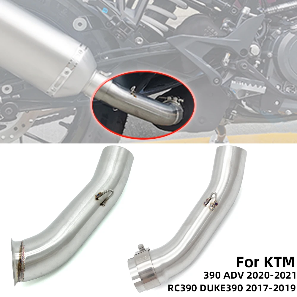 

REALZION Motorcycle Slip On Middle Exhaust Link Pipe Adapter Connector For KTM 390adv RC390 DUKE390 RC DUKE 390 adventure 17-21
