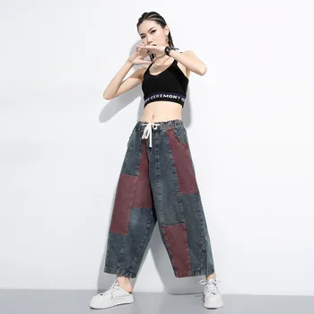 Spring Autumn 2020 Women Casual Personality Denim Wide Leg Pants New Loose High Waist Patchwork Trousers Fashion Tide 
Spring Autumn 2020 Women Casual Personality Denim Wide Leg Pants New Loose High Waist Patchwork Trousers Fashion Tide