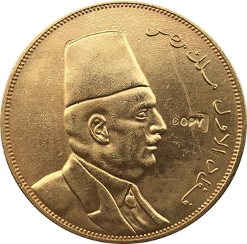 

24-K Gold plated Egypt 1922 - Fuad I Kingdom gold Coin copy 36MM