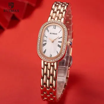 RUIMAS Ladies Watches Rose Gold Luxury Women Bracelet Watch Female Fashion Girl Stylish Quartz Wristwatch Oval Clock Relogio 558
RUIMAS Ladies Watches Rose Gold Luxury Women Bracelet Watch Female Fashion Girl Stylish Quartz Wristwatch Oval Clock Relogio 558