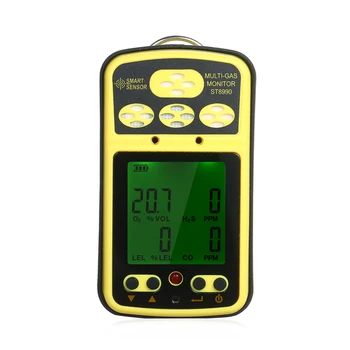 SMART SENSOR ST8990 Multi Gas Monitor Rechargeable 4 in1 O₂ LEL CO H₂S Gas Detector Tester Sensor with Backlight Alarm Function
SMART SENSOR ST8990 Multi Gas Monitor Rechargeable 4 in1 O₂ LEL CO H₂S Gas Detector Tester Sensor with Backlight Alarm Function