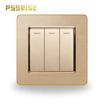 S06 PSSRISE 3 Gang 2 Way Wall Switch Push-button Switch Light Switch Stainless Steel Panel Fluorescent 16A AC 250V
S06 PSSRISE 3 Gang 2 Way Wall Switch Push-button Switch Light Switch Stainless Steel Panel Fluorescent 16A AC 250V