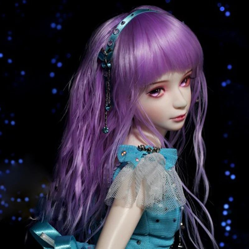 1/3 1/4 1/6 1/8 парик для шарнирной куклы высокотемпературный фиолетовый волнистый |
