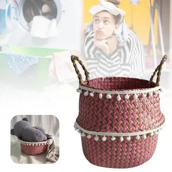 Handmade Bamboo Storage Baskets Seagrass Wicker Basket Garden Flower Pot Laundry Basket Container Toy Holder with White Tassel
Handmade Bamboo Storage Baskets Seagrass Wicker Basket Garden Flower Pot Laundry Basket Container Toy Holder with White Tassel