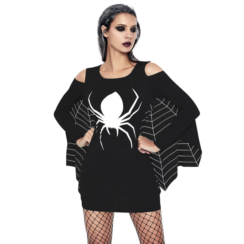 3D Print Black Witch Halloween Style Personality Design Uniform Bat Spider Impression Crew Neck Bat Long Sleeve Slim Suit
3D Print Black Witch Halloween Style Personality Design Uniform Bat Spider Impression Crew Neck Bat Long Sleeve Slim Suit