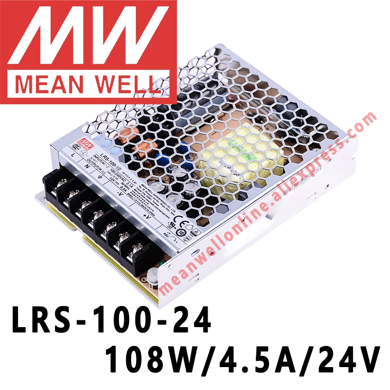 

Mean Well LRS-100-24 Meanwell AC to DC SMPS 5V 12V 15V 24V 36V 48V LRS-50/75/100/150/200/350/450/600 LED Switching Power Supply