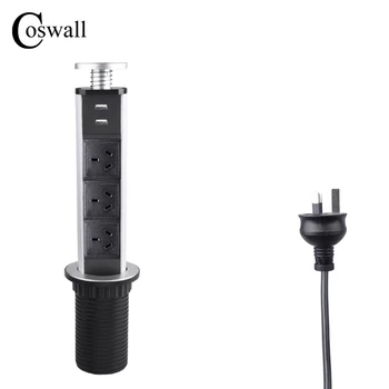 COSWALL 16A PULL POP UP 3 Australian Power Socket 2 USB Charging Port Kitchen Table Sockets Retractable Countertops AU Plug 
COSWALL 16A PULL POP UP 3 Australian Power Socket 2 USB Charging Port Kitchen Table Sockets Retractable Countertops AU Plug