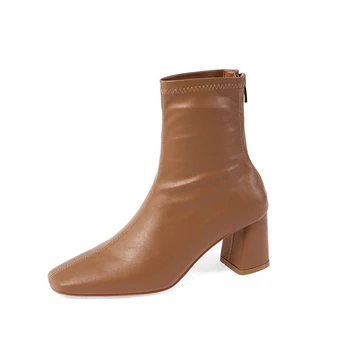 Quality Genuine Leather Buckle Square Heels Punk Ankle Boots Warm Short Boots Female Party Office Shoes Woman
Quality Genuine Leather Buckle Square Heels Punk Ankle Boots Warm Short Boots Female Party Office Shoes Woman