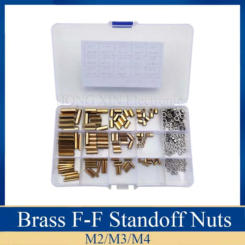 210pcs Female-Female Brass Hex Standoff Threaded Spacer Board Hollow Pillars Nut Assortment kit
210pcs Female-Female Brass Hex Standoff Threaded Spacer Board Hollow Pillars Nut Assortment kit