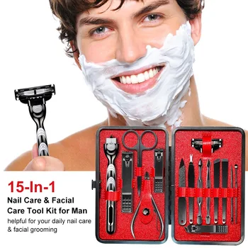 15 In 1 Pedicure & Manicure Set Nail Clippers File Trimmer Beard Shaving Tools Hair Grooming Kit Nail Art Tool with PU Bag
15 In 1 Pedicure & Manicure Set Nail Clippers File Trimmer Beard Shaving Tools Hair Grooming Kit Nail Art Tool with PU Bag