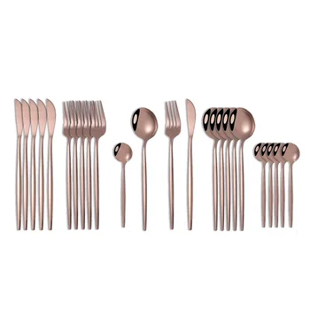 24Pcs Dinnerware Set Black Gold 18/10 Stainless Steel Cutlery Spoon Fork Knife Western Tableware For Kitchen Dinner Flatware Set
24Pcs Dinnerware Set Black Gold 18/10 Stainless Steel Cutlery Spoon Fork Knife Western Tableware For Kitchen Dinner Flatware Set