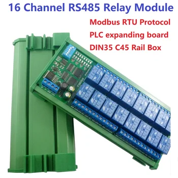 DC 12V DIN35 C45 Rail Box 16 Channel RS485 Relay Module Modbus RTU UART Control Switch Board for PLC PTZ Camera Motor LED
DC 12V DIN35 C45 Rail Box 16 Channel RS485 Relay Module Modbus RTU UART Control Switch Board for PLC PTZ Camera Motor LED
