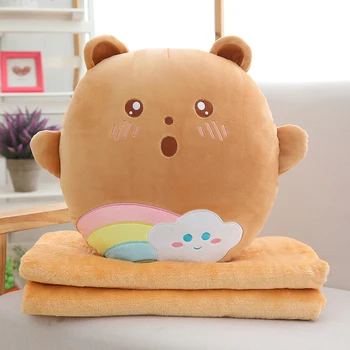 Charming rainbow bear soft plush cushion three in one 1*1.7m plush blanket stuffed pillows gifts for friend soft hand warmmer
Charming rainbow bear soft plush cushion three in one 1*1.7m plush blanket stuffed pillows gifts for friend soft hand warmmer