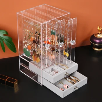 2 Layers Drawer Dustproof Jewelry Storage Box Earrings Display Storage Drawers Necklace Bracelet Organizer Case Rack Transparent
2 Layers Drawer Dustproof Jewelry Storage Box Earrings Display Storage Drawers Necklace Bracelet Organizer Case Rack Transparent