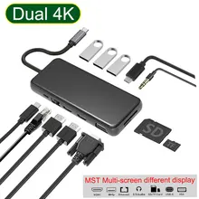 Moyeu USB vers Multi USB 3.0 adaptateur HDMI Dock pour MacBook Pro accessoires Type C 3.1 répartiteur 3 ports NGFF boîtier ssd boîtier de disque dur(China)