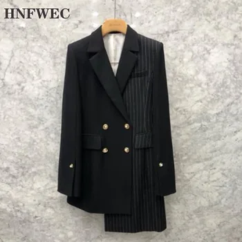 2020 Autumn New Pattern Nothed Neck Long Sleeve Asymmetrical Double Breasted Casual Suit Coat Women Blazers D902
2020 Autumn New Pattern Nothed Neck Long Sleeve Asymmetrical Double Breasted Casual Suit Coat Women Blazers D902