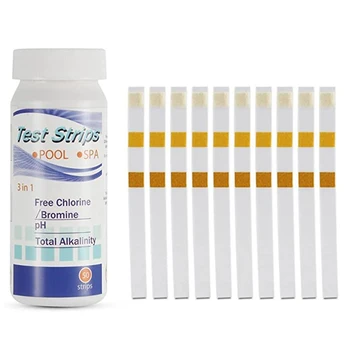 

3 in 1 Swimming Pool Spa Hot Tub Water SPA Test Strips Quick Detect PH Chlorine Alkalinity Cyanuric Hardness Tool