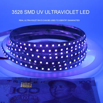 UV LED Strip Light 3528 SMD Body painting 120leds/M Waterproof Diode Ribbon Purple Flexible Ultraviolet Tape for DJ Fluorescence
UV LED Strip Light 3528 SMD Body painting 120leds/M Waterproof Diode Ribbon Purple Flexible Ultraviolet Tape for DJ Fluorescence
