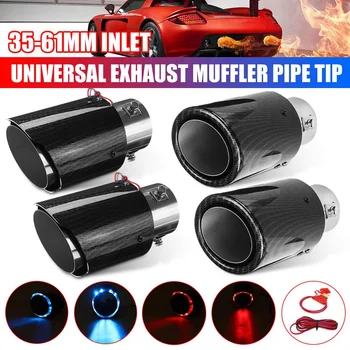 35-61mm Universal Car Straight / Curling Edge Carbon Fiber Tail Exhaust Muffler Tip Steel Pipe with Red / Blue LED Light
35-61mm Universal Car Straight / Curling Edge Carbon Fiber Tail Exhaust Muffler Tip Steel Pipe with Red / Blue LED Light
