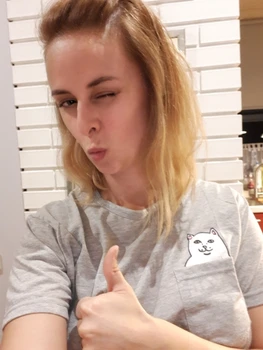 T shirt women tshirt fashion middle finger pocket cat animal couple wild plus size women short T-shirt vestidos de festa T007
T shirt women tshirt fashion middle finger pocket cat animal couple wild plus size women short T-shirt vestidos de festa T007