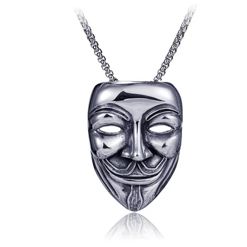 Titanium Steel Necklace hip-hop rap V-shaped revenge team mask Pendant Necklace
Titanium Steel Necklace hip-hop rap V-shaped revenge team mask Pendant Necklace