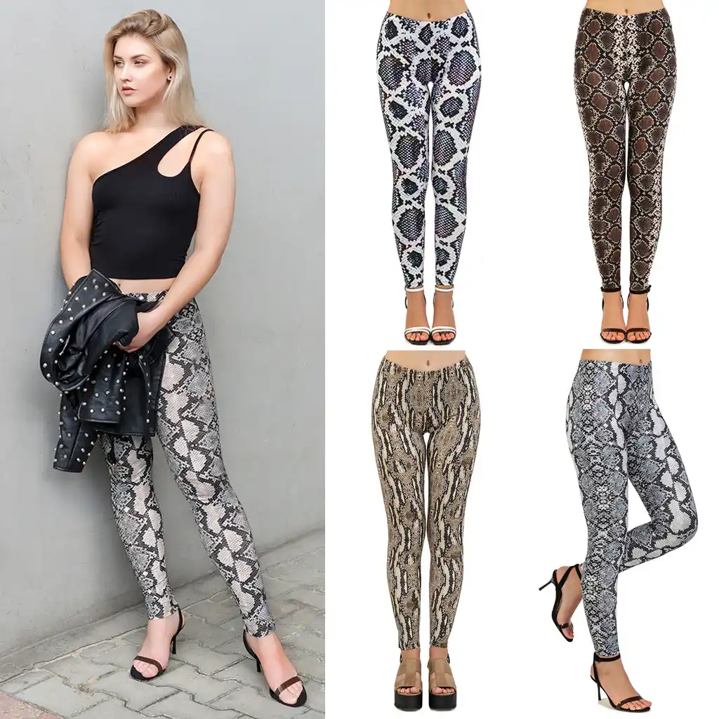 snakeskin workout leggings