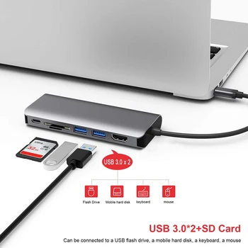 Notebook Accessories USB-C Hub 7 in 1 USB 3.1 HUB Adapter Type-C to HDMI USB2.0 USB3.0 PD Fast Charge Converter
Notebook Accessories USB-C Hub 7 in 1 USB 3.1 HUB Adapter Type-C to HDMI USB2.0 USB3.0 PD Fast Charge Converter
