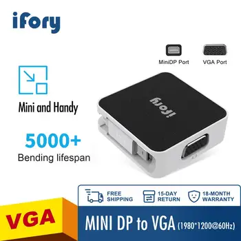 Mini DisplayPort to VGA Adapter, iFory Mini DP Display Port to VGA Converter Silver-Plated Cord,Male to Female Adapter
Mini DisplayPort to VGA Adapter, iFory Mini DP Display Port to VGA Converter Silver-Plated Cord,Male to Female Adapter